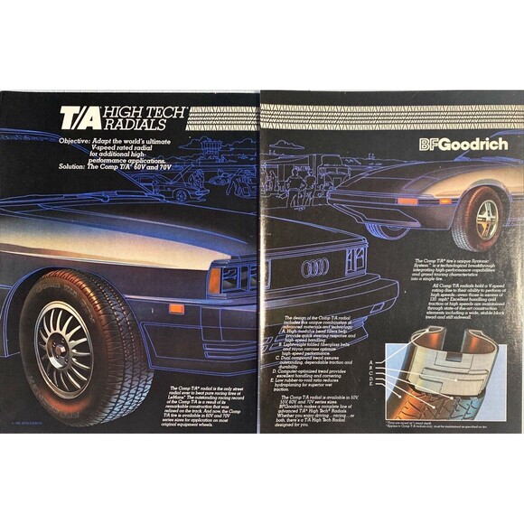 BF Goodrich T/A High Tech Radials 2-page Vintage Print Ad 1983 - Picture 2 of 2